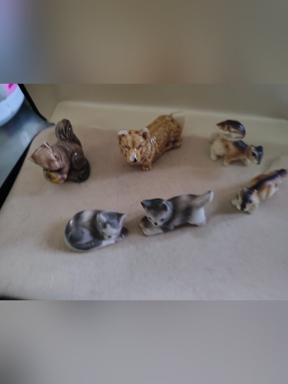 Vintage Wade Whimsies Red Rose Tea Animal Figurines - Lot of 6
